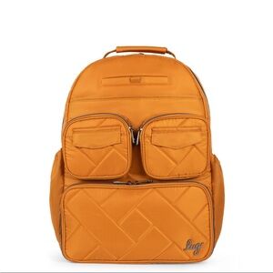 NWT Lug Puddle Jumper Backpack AMBER YELLOW Fits Laptop Has Trolley sleeve